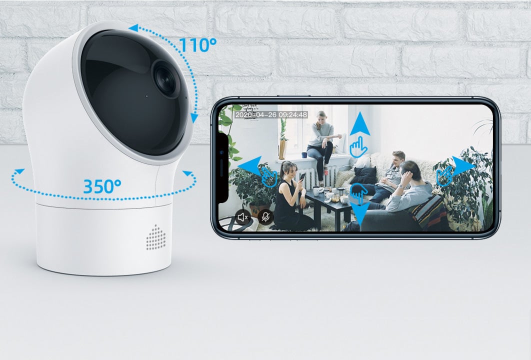 Pan/Tilt WiFi Camera Interior 1080 p Night Vision - Chuango IDATA AF-PT 6