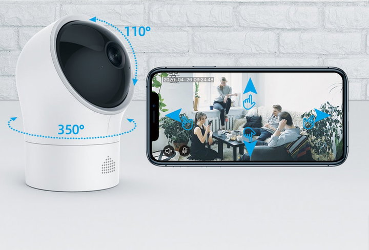 Telecamera WiFi Pan/Tilt Interno 1080p Visione Notturna - Chuango IDATA AF-PT6