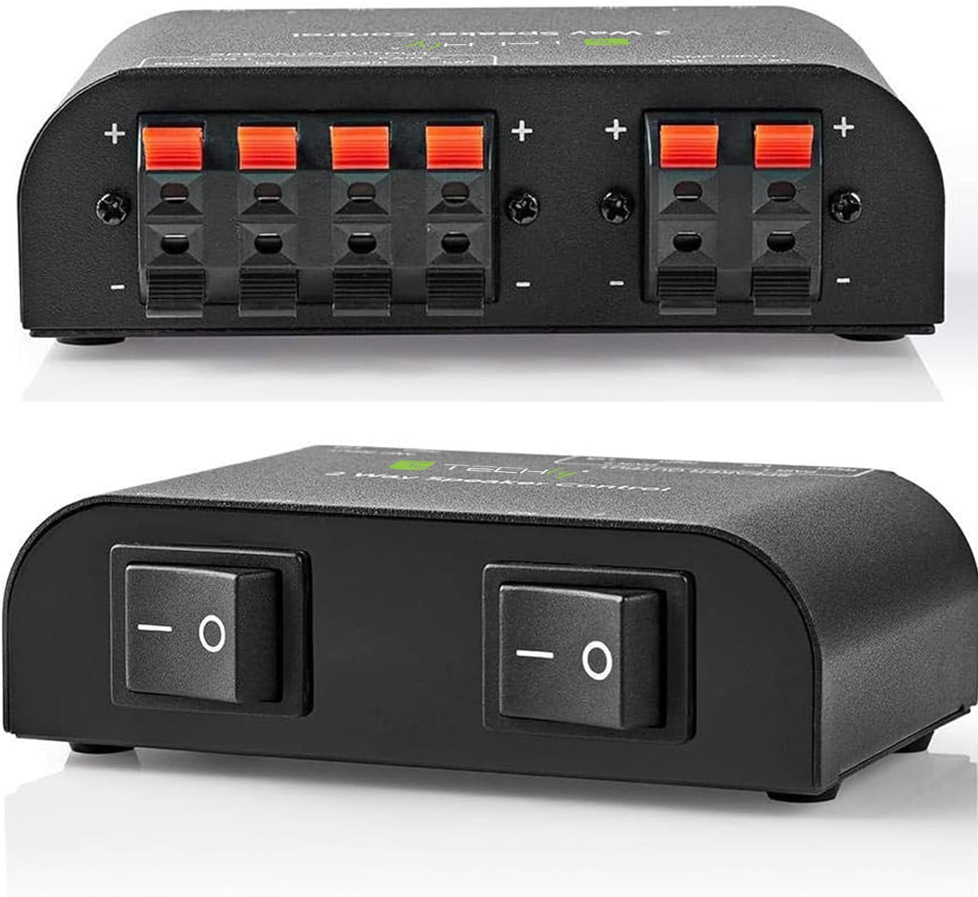 Commutatore Audio per Casse Acustiche 2 vie con Terminali a Pressione - Techly IDATA AU-266