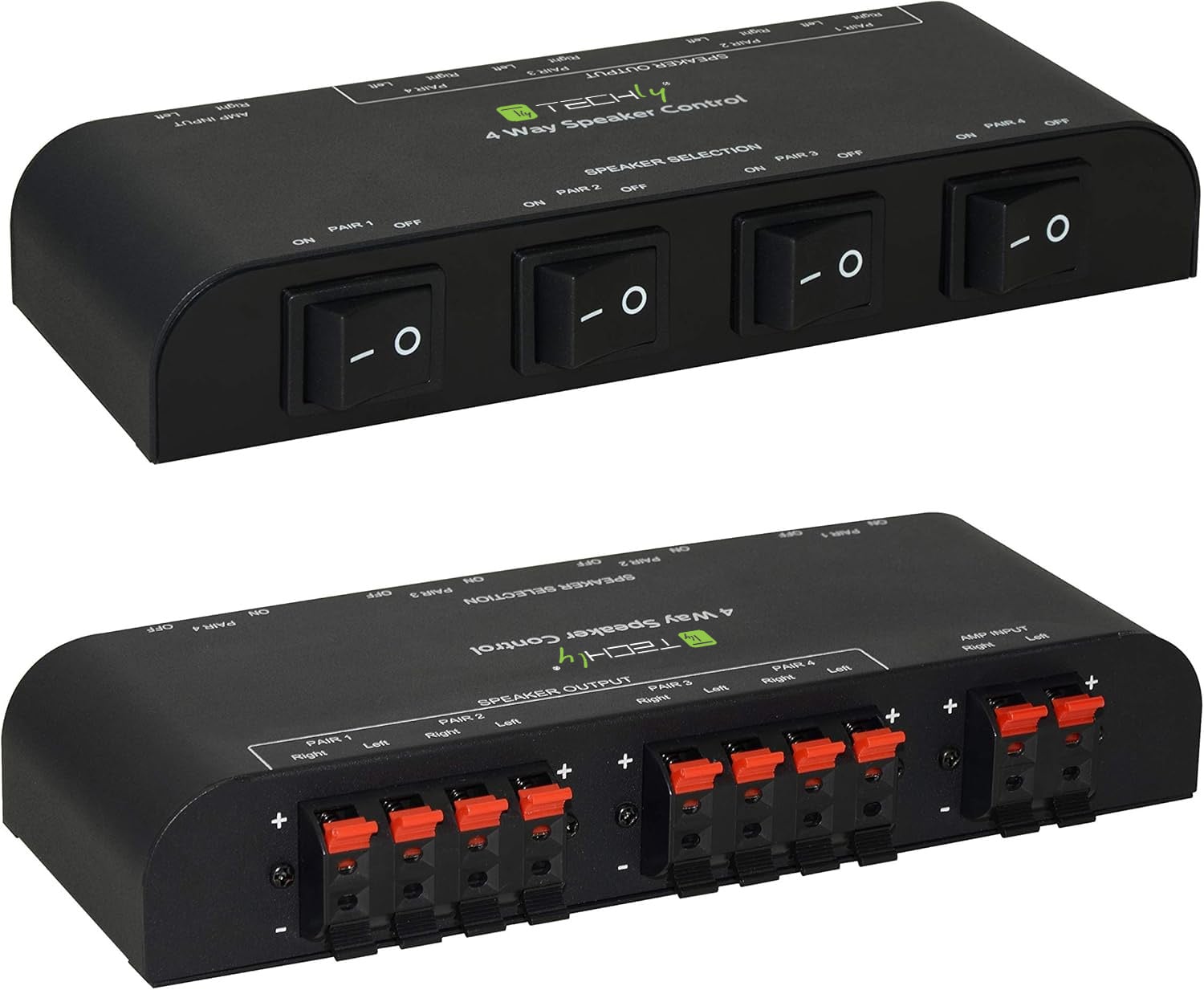 Commutatore Audio per Casse Acustiche 4 vie con Terminali a Pressione - Techly IDATA AU-268
