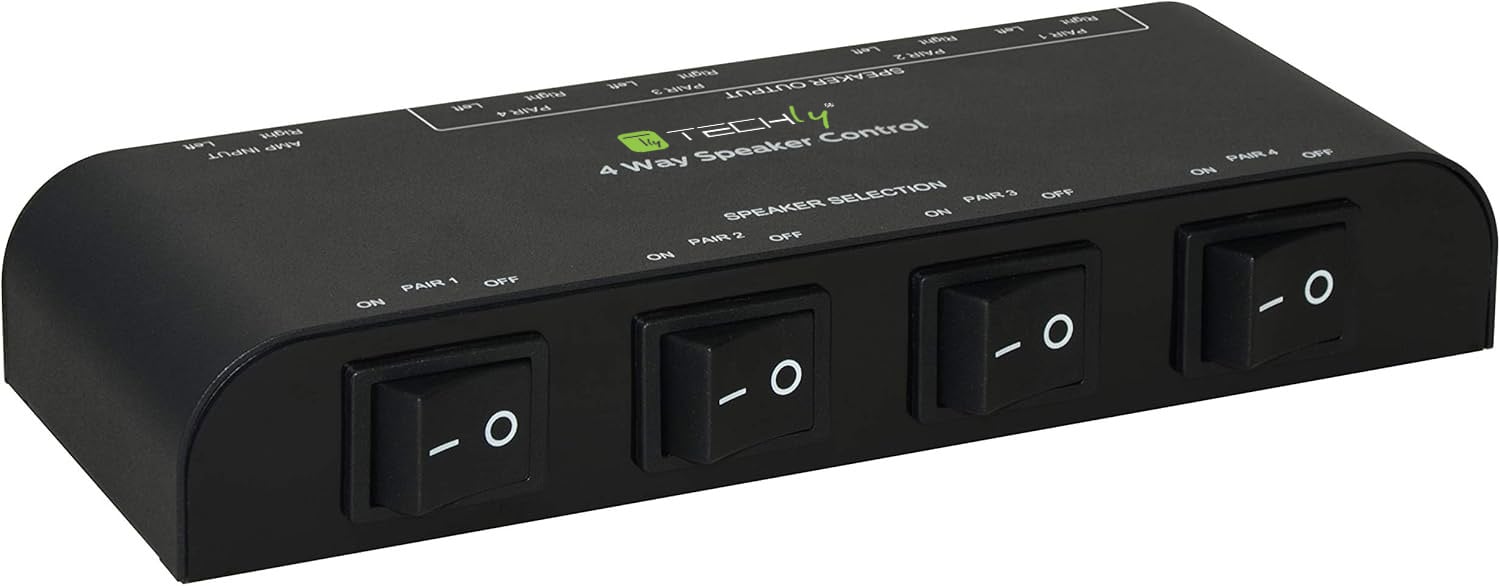 Commutatore Audio per Casse Acustiche 4 vie con Terminali a Pressione - Techly IDATA AU-268