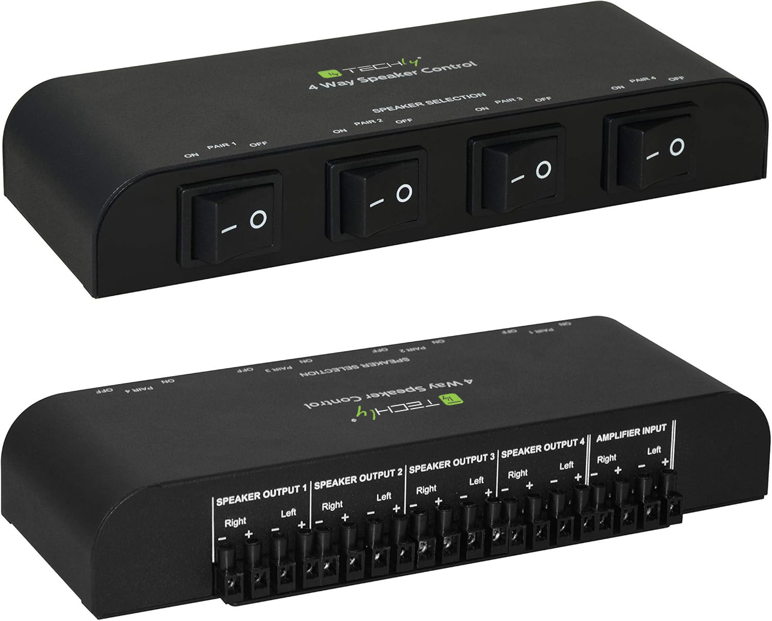 Commutatore audio per casse acustiche 4 vie con Terminali a vite - Techly IDATA AU-269