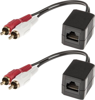 Convertitore Extender Audio RJ45 Cat5 2xRCA - Techly IDATA AU-EXTRJ45