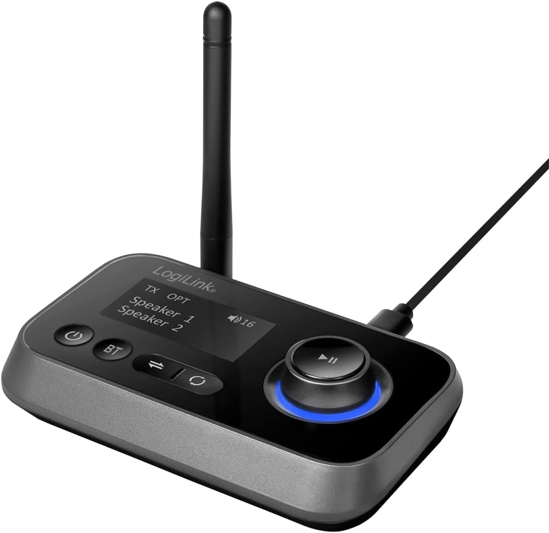 Bluetooth 5.0 Audio Transmitter and Receiver with LCD Display - Logilink IDATA BLT-AU 13