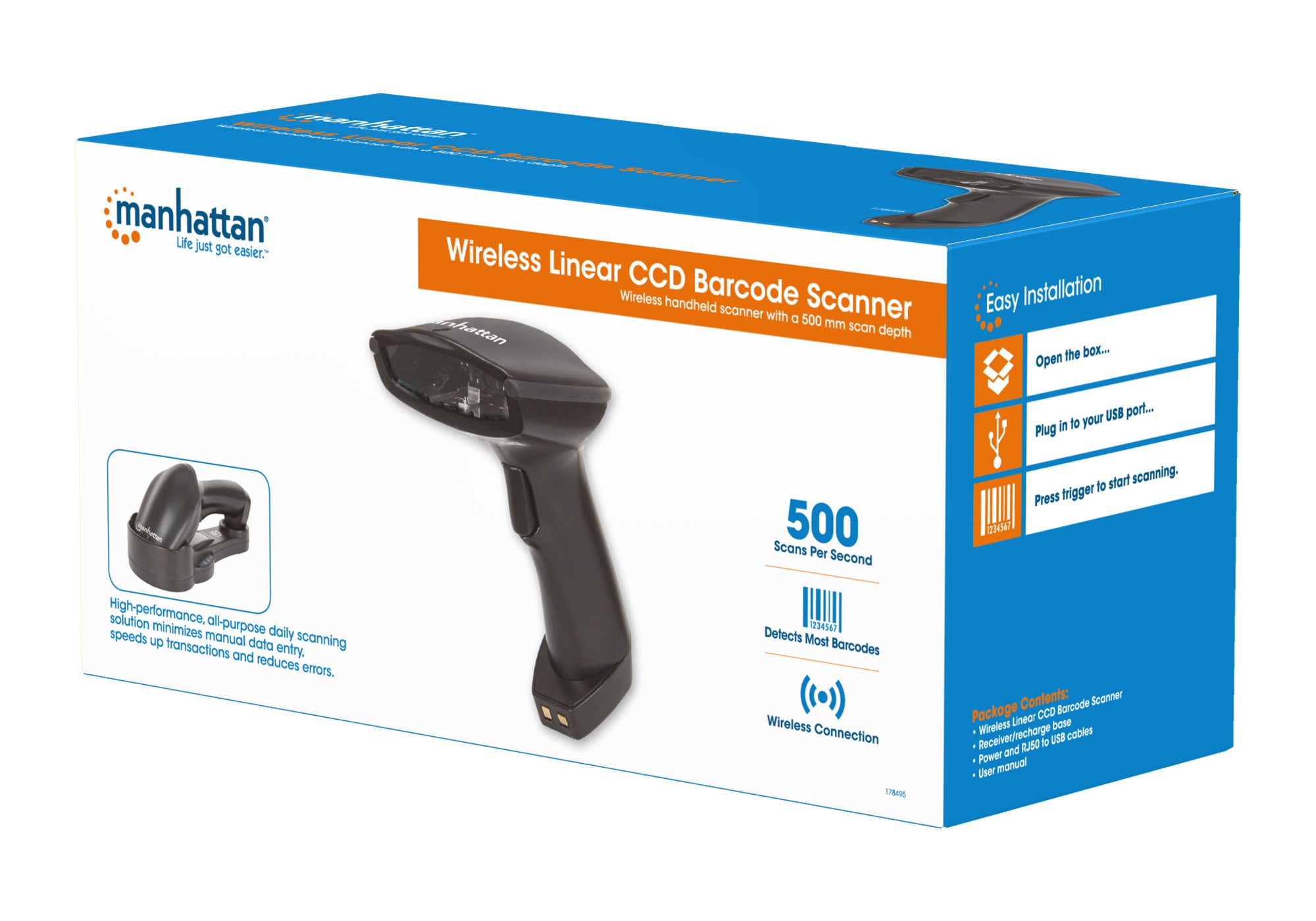 Barcode Scanner CCD Senza Fili Bluetooth - Manhattan IDATA BLT-CCD