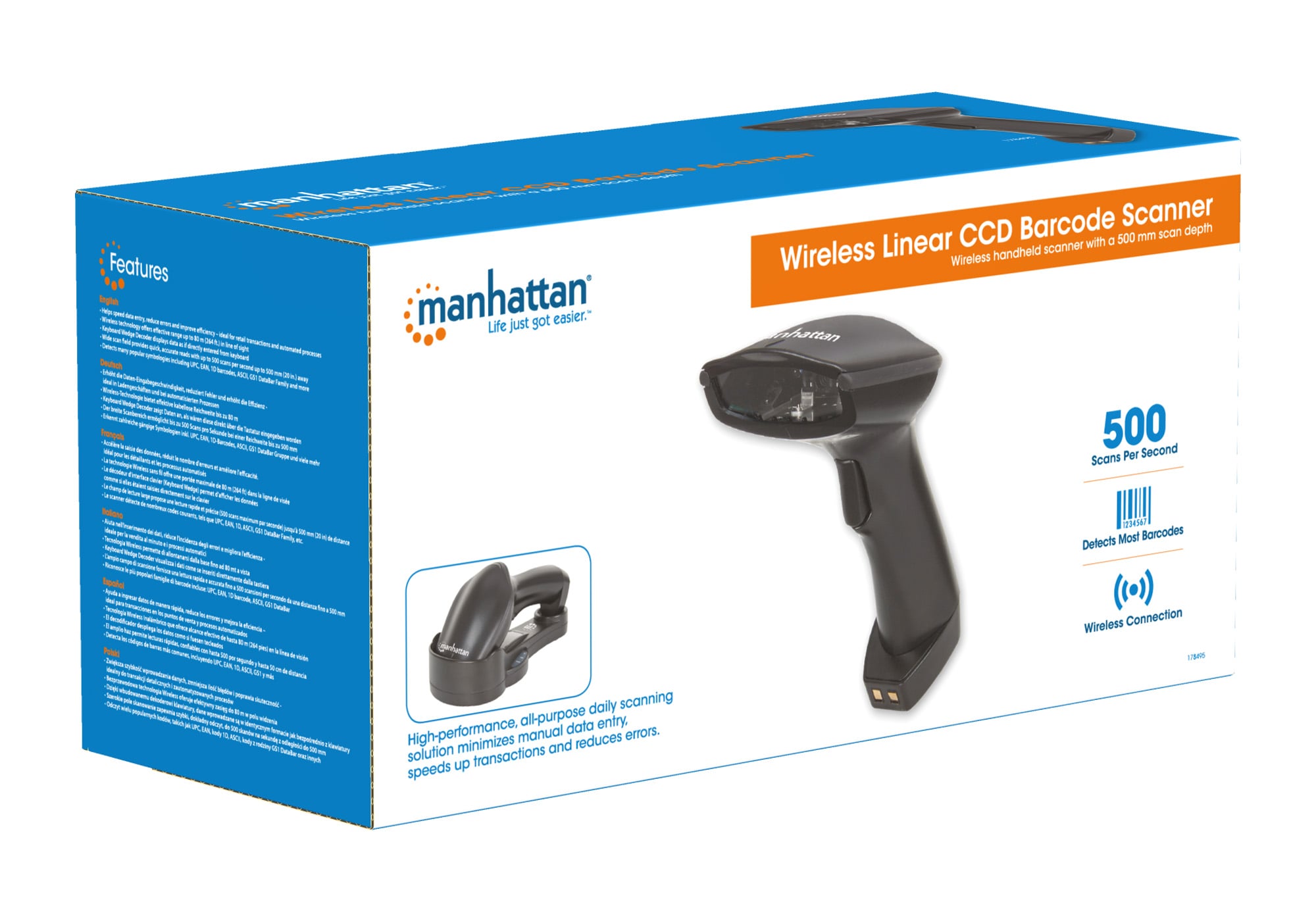Barcode Scanner CCD Senza Fili Bluetooth - Manhattan IDATA BLT-CCD
