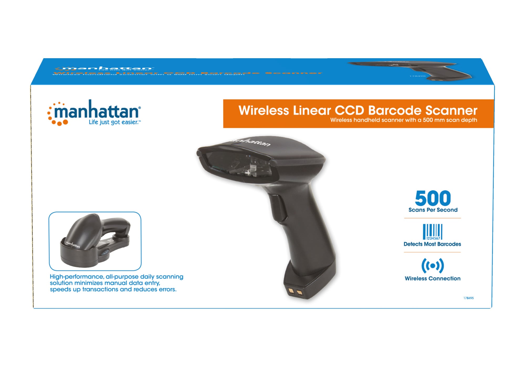 Barcode Scanner CCD Senza Fili Bluetooth - Manhattan IDATA BLT-CCD