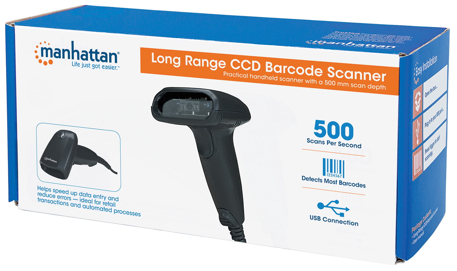 Lettore di Codici a Barre CCD a Lungo Raggio - Manhattan IDATA CCD-SRU