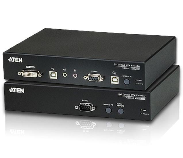 Extender KVM USB DVI 1920 x 1200 Fiber 20 km - Aten IDATA CE- 690