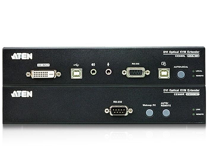 Extender KVM USB DVI 1920 x 1200 Fiber 20 km - Aten IDATA CE- 690