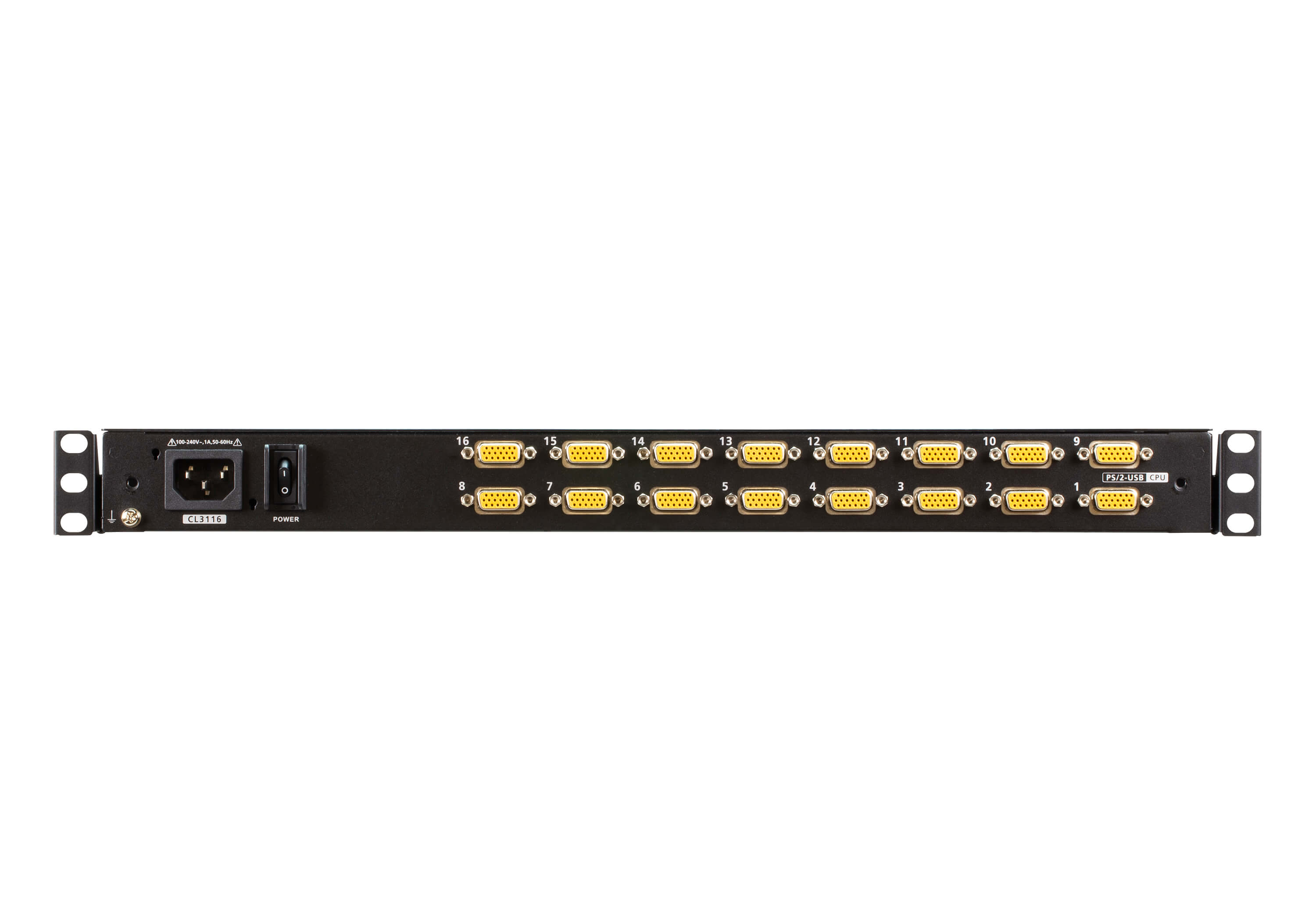 Switch KVM LCD Widescreen a Binario Singolo PS2-USB VGA 16 porte, CL3116NX - Aten IDATA CL-3116NX