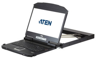 KVM USB HDMI DVI VGA console with LCD 19 " - Aten IDATA CL- 3800 NW