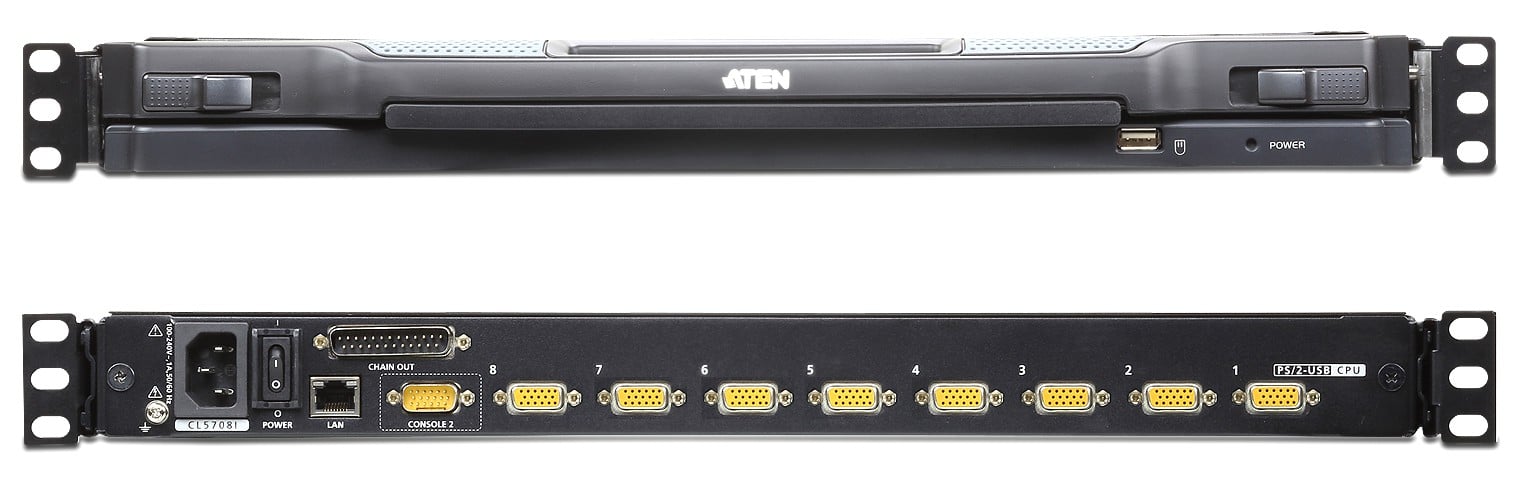 Switch KVM 19'' over IP LCD VGA PS2-USB 8 Porte con USB, CL5708IN - Aten IDATA CL-5708IN