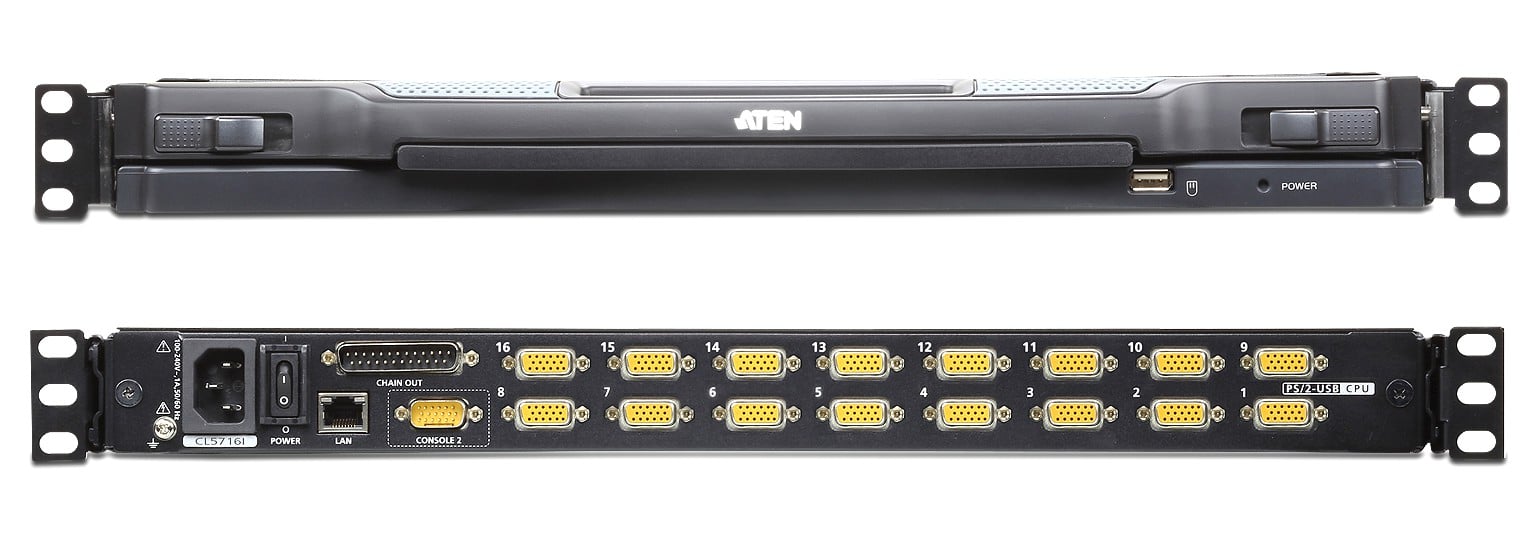 Switch KVM 19'' over IP LCD VGA PS2-USB 16 Porte con USB, CL5716IN - Aten IDATA CL-5716IN
