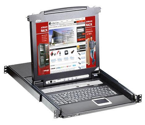 Switch KVM USB-PS2 VGA 16 Porte LCD 17'' e porta USB rack 19'' - Aten IDATA CL-5716M