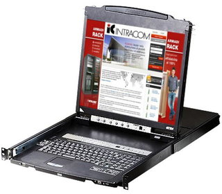 Switch KVM USB-PS2 VGA 16 Porte LCD 19" e Porta USB Dual Rail - Aten IDATA CL-5816N