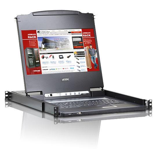 Console KVM Switch DVI USB LCD 17.3'' Full HD da rack 19'', CL6700MW - Aten IDATA CL-6700MW