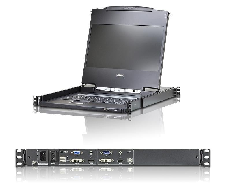 Console KVM Switch DVI USB LCD 17.3'' Full HD da rack 19'', CL6700MW - Aten IDATA CL-6700MW