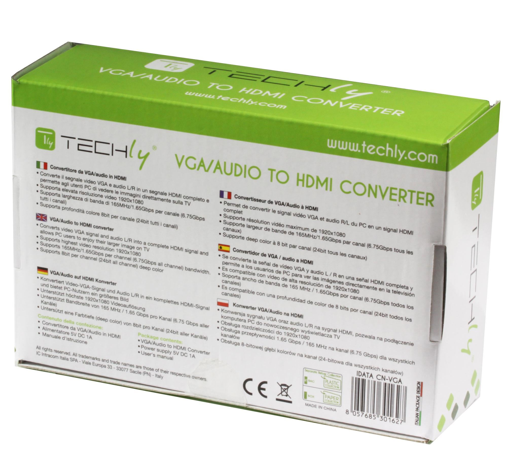 Convertitore da VGA/Audio a HDMI - Techly IDATA CN-VGA