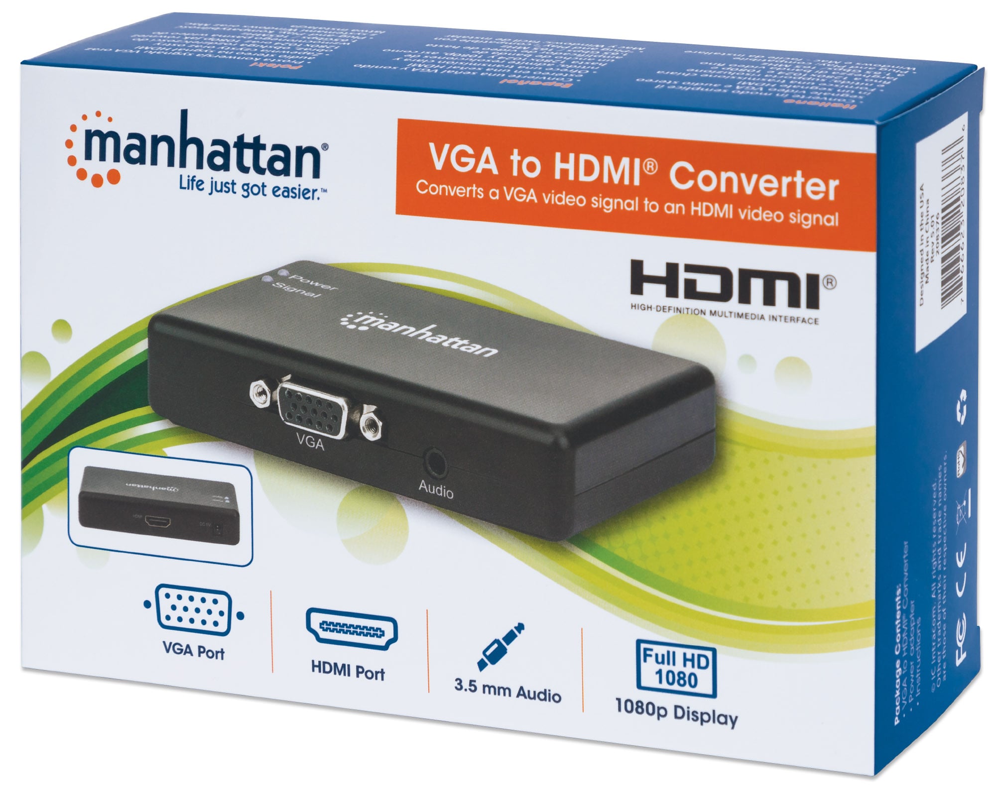 Convertitore Audio Video da VGA a HDMI - Manhattan IDATA CN-VGA3