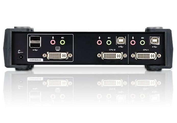 Switch KVM USB DVI a 2 Porte con Audio e Hub USB - Aten IDATA CS-1762