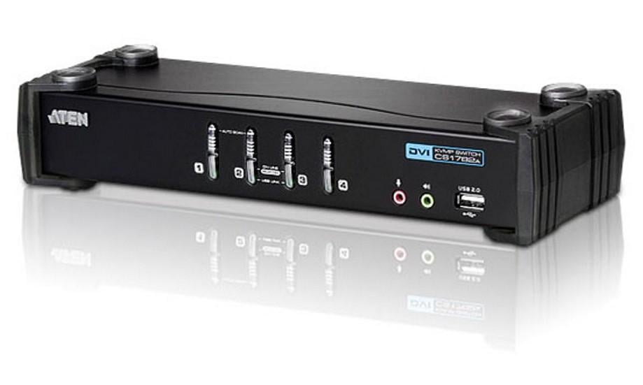 Switch KVM USB DVI a 4 Porte con Audio e Hub USB, CS1764A - Aten IDATA CS-1764