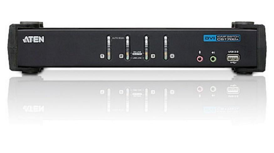 Switch USB KVM DVI to 4 Doors with Audio and USB Hub - Aten IDATA CS- 1764
