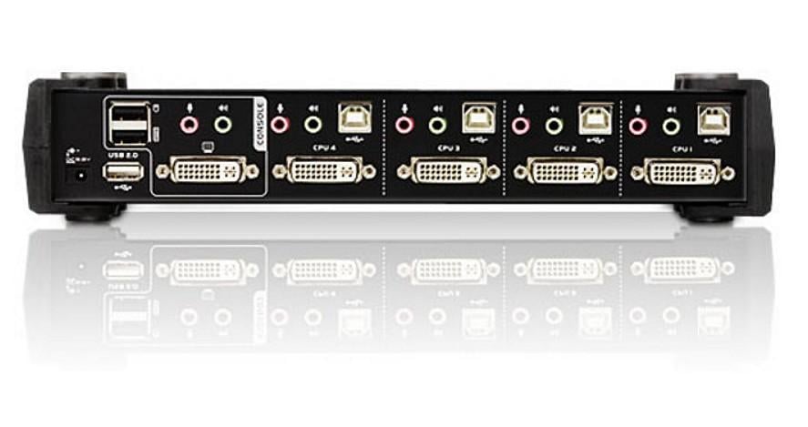 Switch USB KVM DVI to 4 Doors with Audio and USB Hub - Aten IDATA CS- 1764