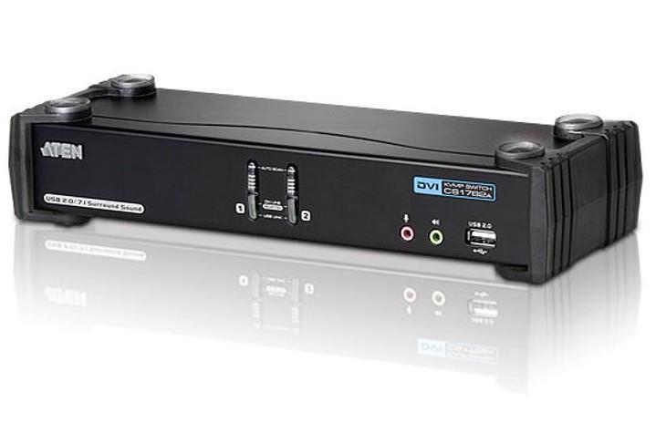 Switch KVM USB DVI Dual Link to 2 Doors with Audio and USB Hub - Aten IDATA CS- 1782