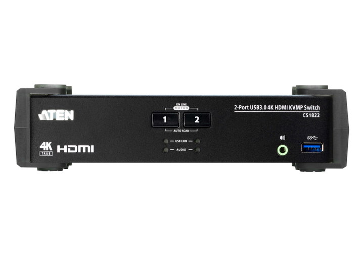 Switch USB 3.2 4K HDMI KVMP a 2 porte con Modalità Mixer Audio - Aten IDATA CS-1822