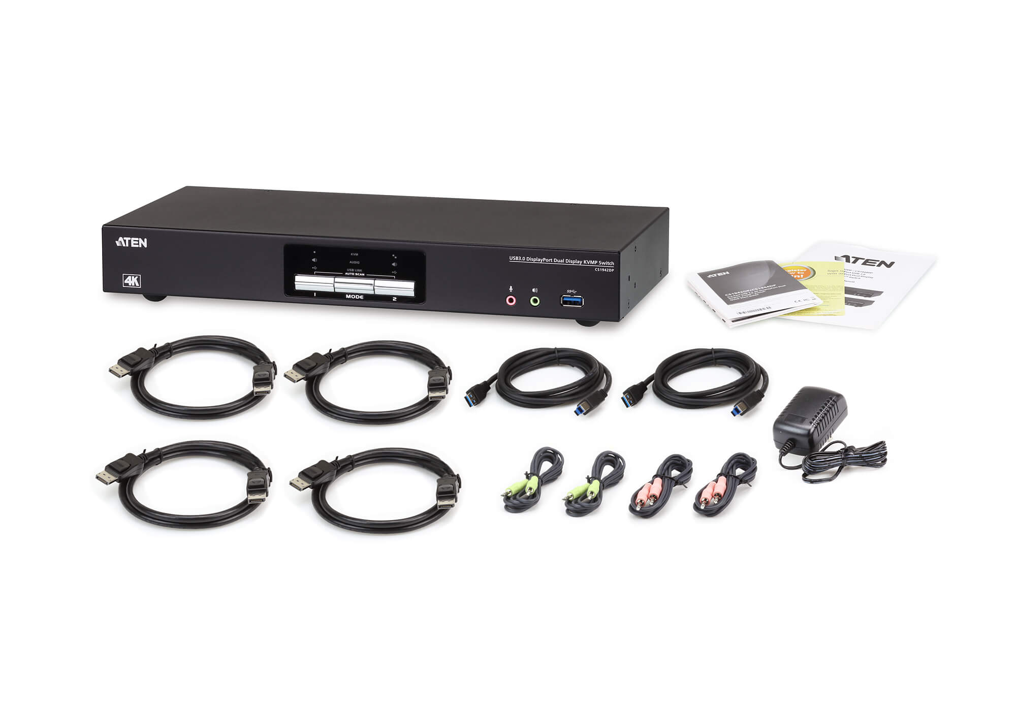 Switch KVMP Schermo Doppio USB3.0 4K DisplayPort 2 porte, CS1942DP - Aten IDATA CS-1942DP