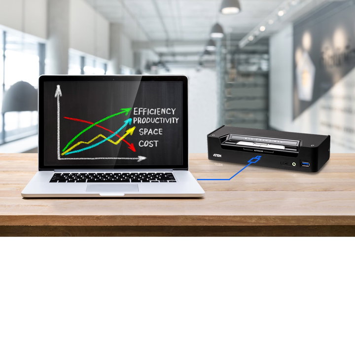 Switch KVMP USB-C DisplayPort Hybrid to 3 ports - Aten IDATA CS- 1953