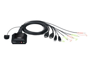 Switch KVM USB 4K HDMI a 2 porte con Selettore Porta Remota - ATEN IDATA CS-22H
