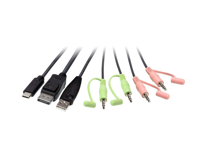 Switch KVM Cablato Ibrido DisplayPort USB-C a 2 porte - Aten IDATA CS-52DP