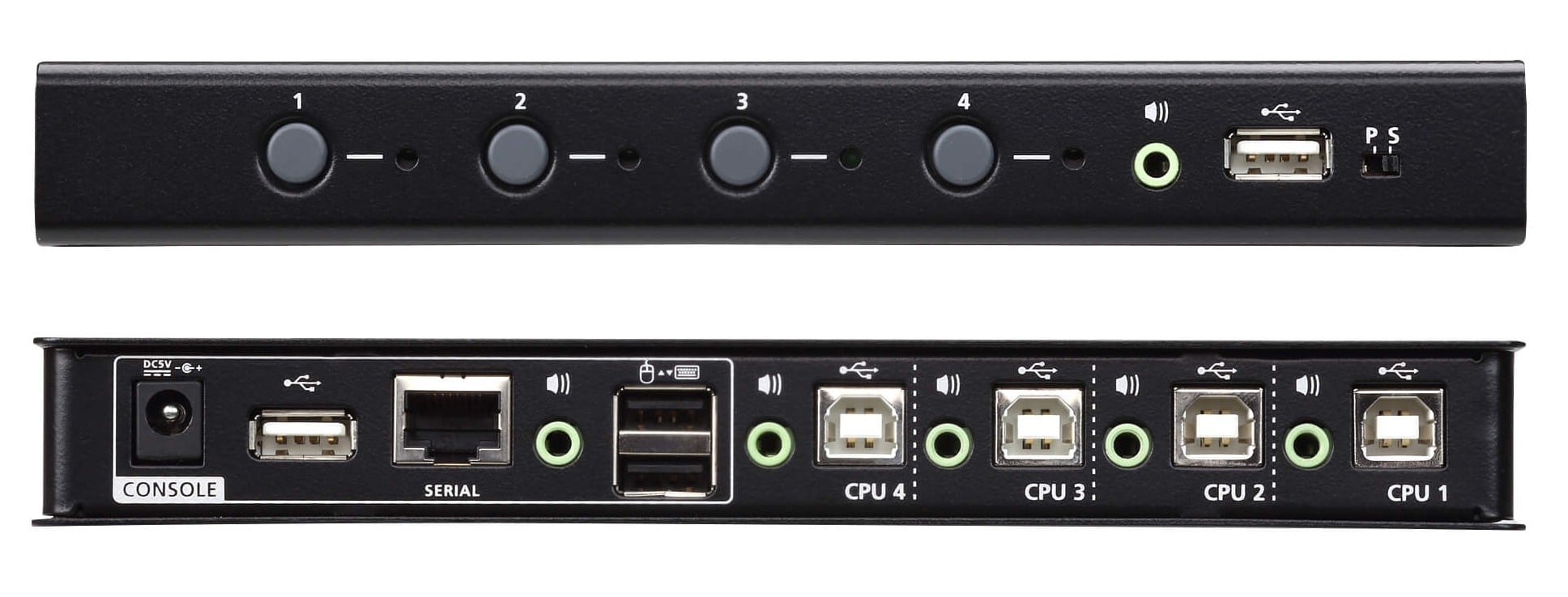 Switch KM USB a 4 porte illimitato con Cavi, CS724KM - Aten IDATA CS-724KM