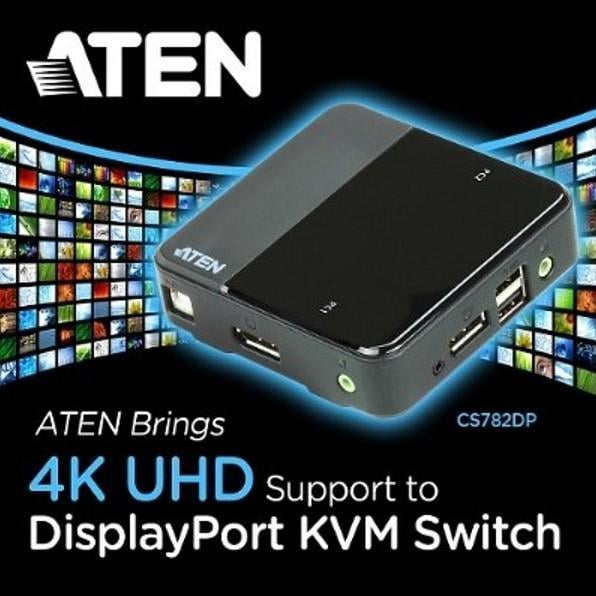 Switch KVM DisplayPort USB 2 porte 4K UHD - Aten IDATA CS-782DP