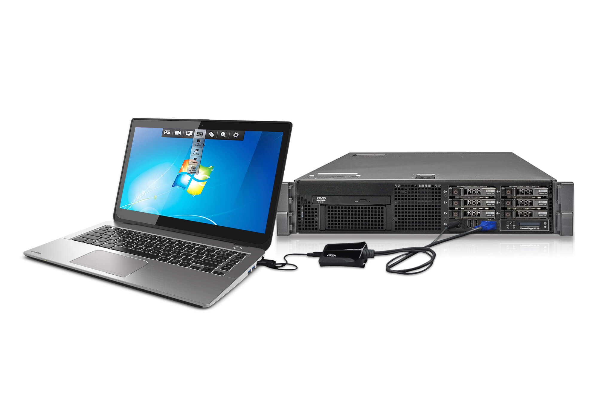 Adattatore Crash Cart Console KVM USB per Laptop, CV211 - Aten IDATA CV-211