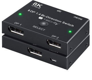 Switch Bidirezionale / Splitter DisplayPort 1.4 8K - Techly IDATA DP-2DP-8KT