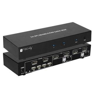 Switch KVM 2 porte DisplayPort 1.2 per doppio Monitor - Techly IDATA DP-KVM2