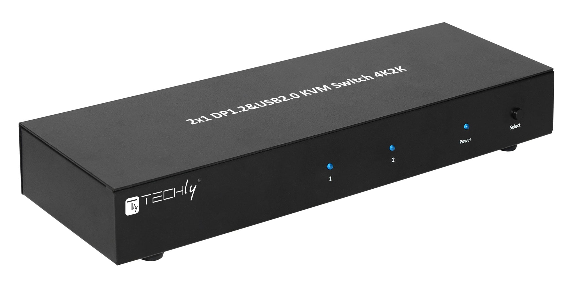 Switch KVM 2 porte DisplayPort1.2 per doppio Monitor - Techly IDATA DP-KVM2