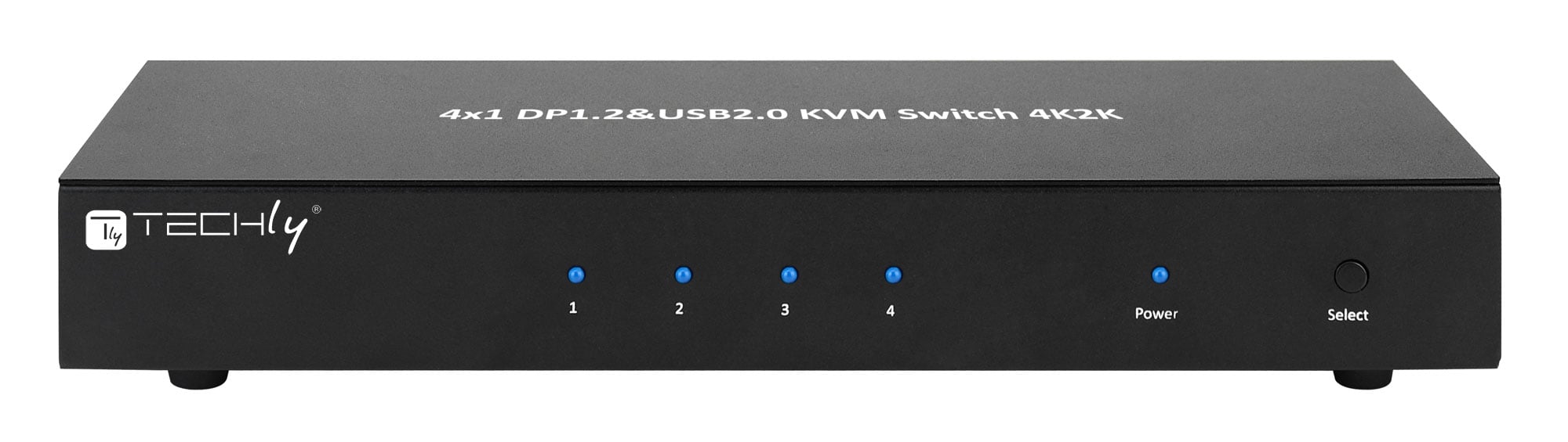 Switch KVM DisplayPort 1.2 e USB 2.0 4 porte con hub e audio - Techly IDATA DP-KVM4