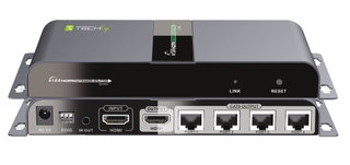 Extender Splitter HDMI 1x4 PoE con IR su Cavo Cat6 fino 40m - Techly IDATA EX-HL41TY