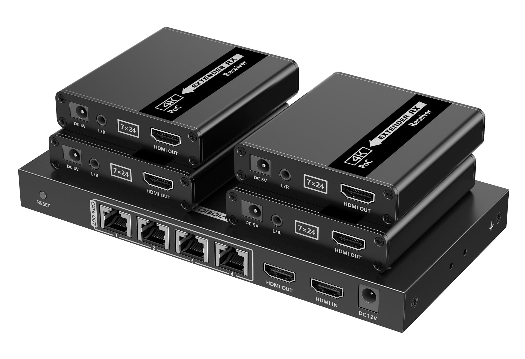Extender Splitter HDMI 4 vie su Cavo di Rete 70m PoC - Techly IDATA EX-HL41TYP