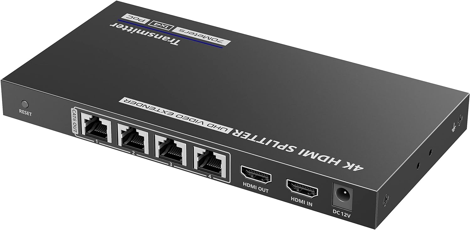 Extender Splitter HDMI 4 vie su Cavo di Rete 70m PoC - Techly IDATA EX-HL41TYP