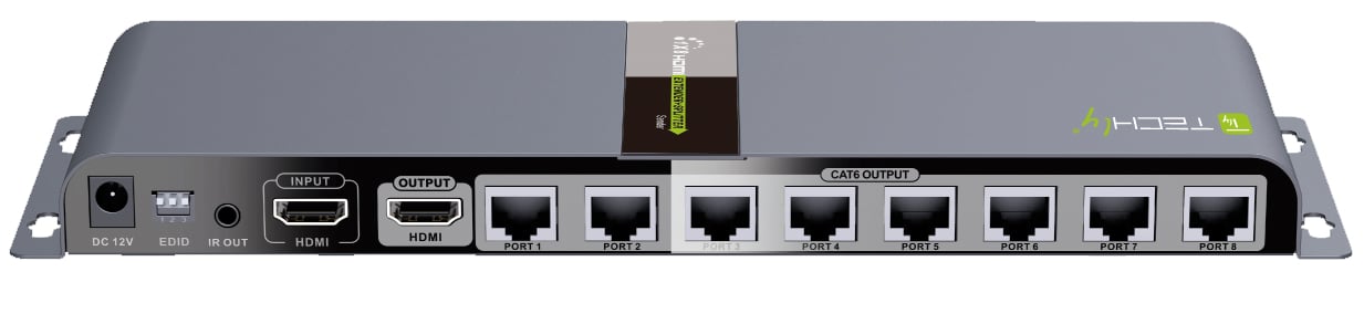 Extender Splitter HDMI 1x8 con IR su Cavo Cat6 fino a 40m - Techly IDATA EX-HL81TY