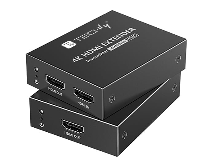Extender HDMI 4K@60Hz su Cavo Cat6/6A/7 Fino a 50m PoC - Techly IDATA EXT-465P