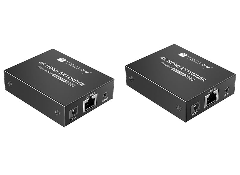 Extender HDMI 4K@60Hz su Cavo Cat6/6A/7 Fino a 50m PoC - Techly IDATA EXT-465P