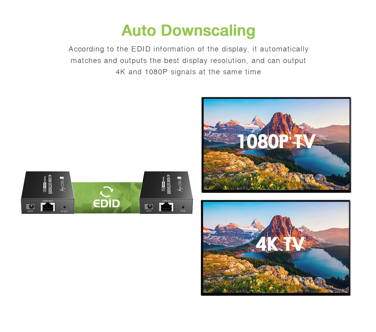 Extender HDMI 4K@60Hz su Cavo Cat6/6A/7 Fino a 50m PoC - Techly IDATA EXT-465P