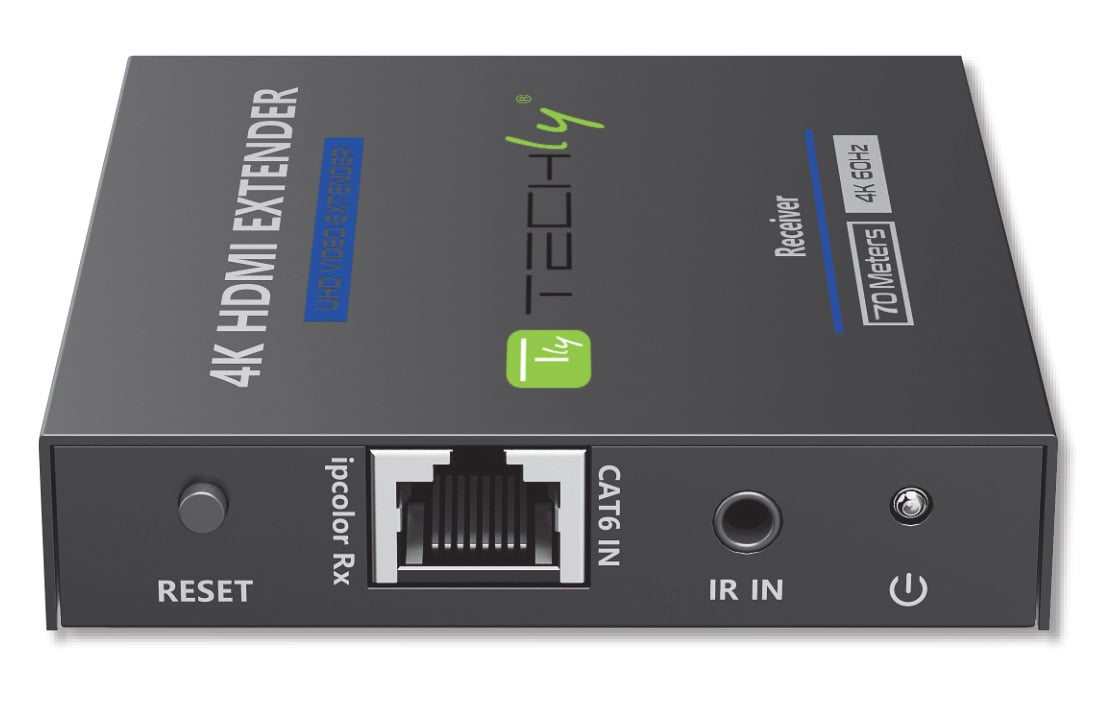 Extender HDMI 4K@60Hz 18Gbps HDR10 su cavo Cat6/6A/7 fino 70m zero latenza - Techly IDATA EXT-565
