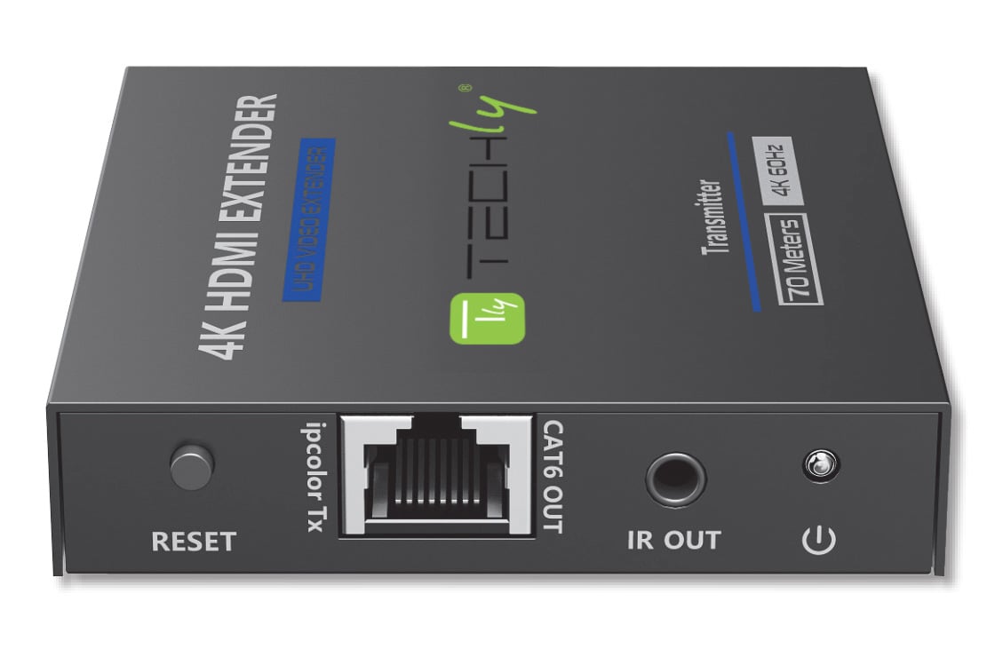 Extender HDMI 4K@60Hz 18Gbps HDR10 su cavo Cat6/6A/7 fino 70m zero latenza - Techly IDATA EXT-565